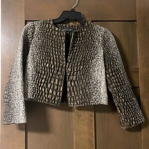 Lafayette 148 New York Vintage 2012 Wool Embossed Hook Closure Jacket Size 2